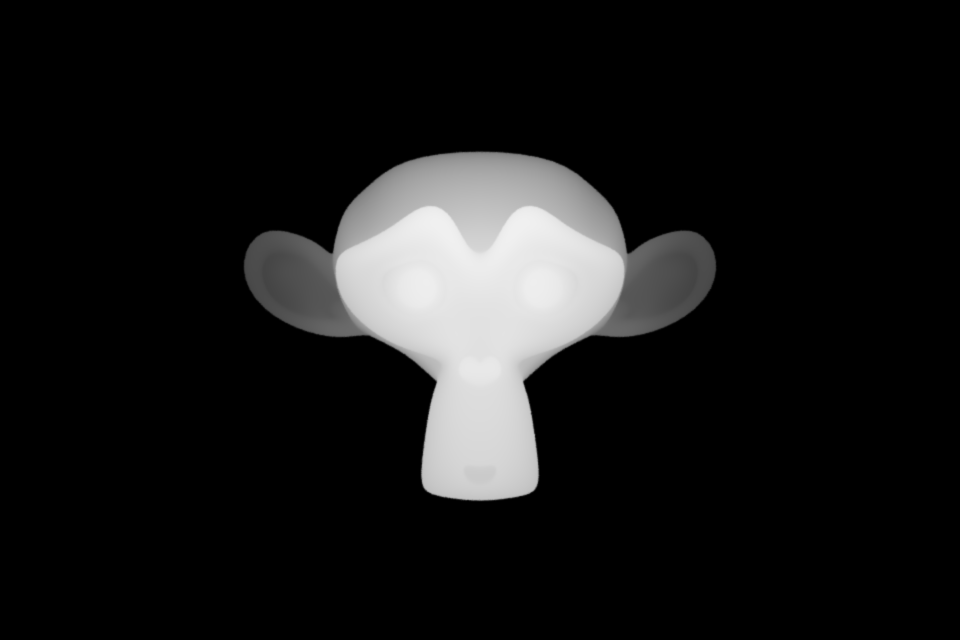 Processed depth of Suzanne, with lighter values closer to the camera in this example