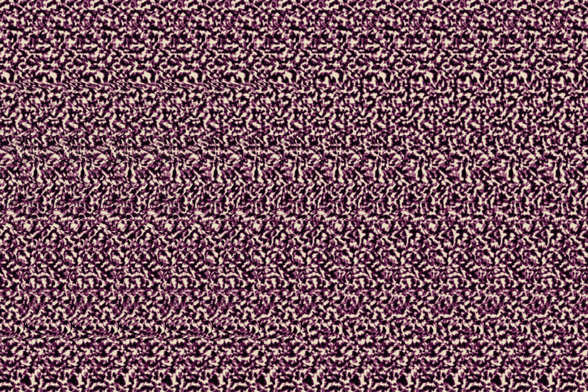 Organic Noise autostereogram containing the depth of a Suzanne model