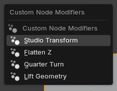 Four example custom Geometry Nodes shortcuts